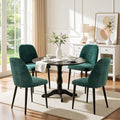 Upholstered Dining Chairs Set of 4, Chenille Mid Century Modern Fabric Dining Room Chair High-Back Padded Kitchen Chairs with Padded Seat and Metal Legs for Kitchen Dining Room Restaurant Cafe, Green