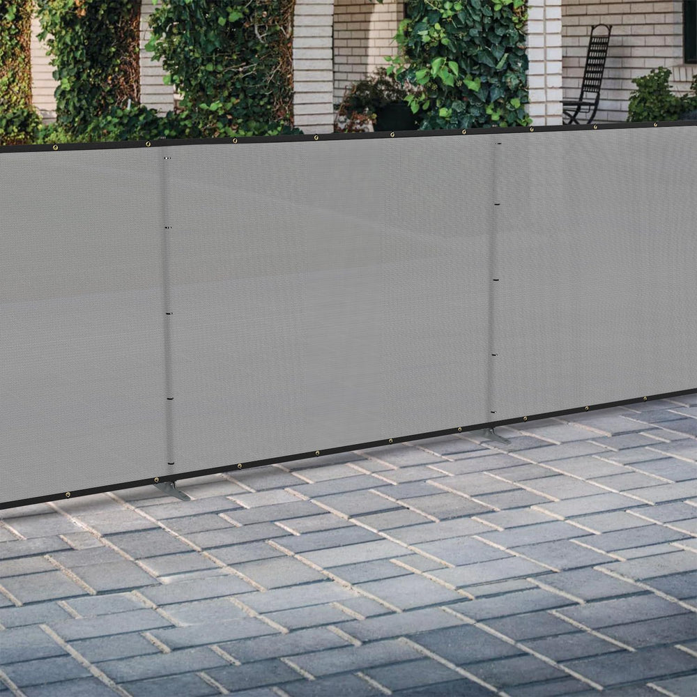 Coarbor Iron Poles Privacy Fence 6'H x 24'W Metal Fence Covering Priv...