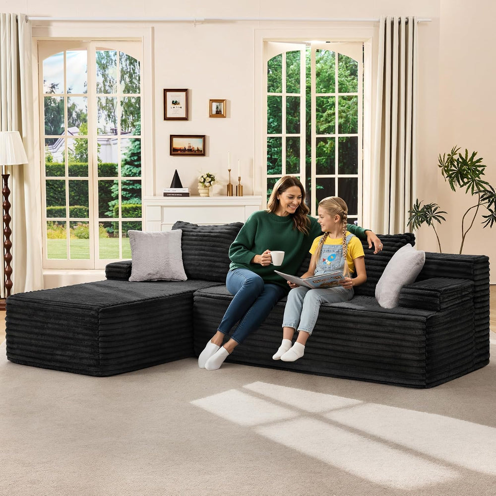 Hobestluk Couch Modular Sectional Sofa L-Shape Lounge Cloud Couch | Memory Fo...