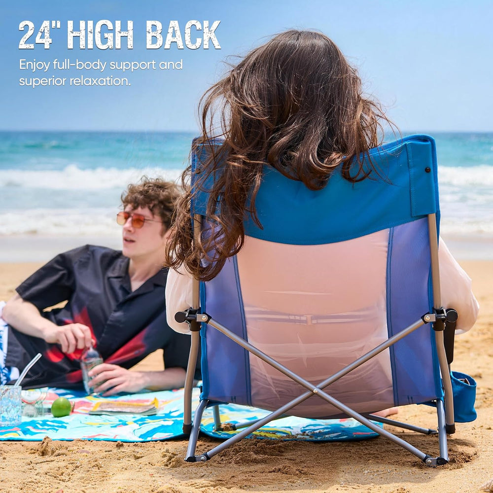 Old Bahama Bay Folding Beach Chair 2 Pack, Beach Chairs for Adults Low Beach ...