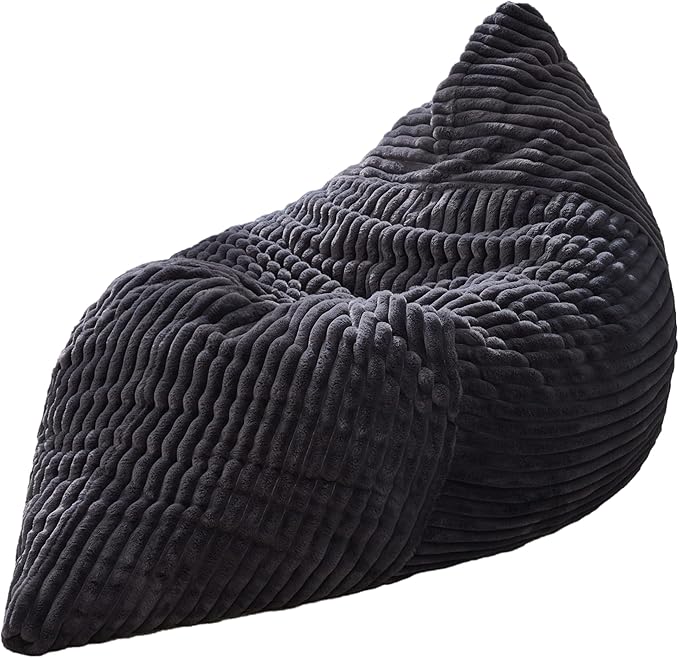 Hobestluk 3 in 1 Bean Bag Chair Giant Bean Bag Chairs Convertible Bean Bag Floor Cushion with Machine Washable Cover, Beanbag Chairs for Adult (Dark Grey)
