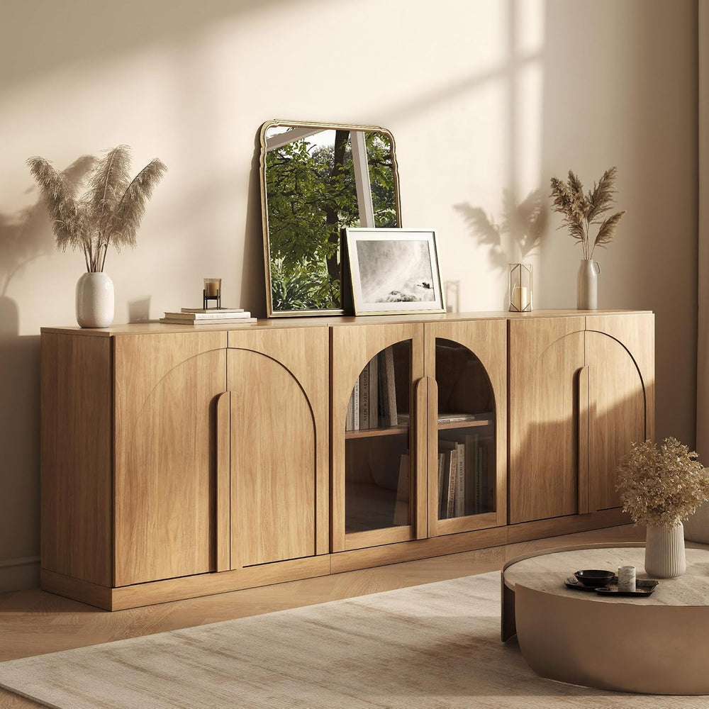 BELLEZE Bijou 3-Piece Modular Sideboard Buffet Cabinet - Camel
