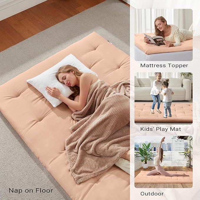 Japanese Floor Futon Mattress Queen Size 60"x 80", Foldable Bed Mat...