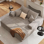 72" Oversized Double Chaise Lounges Indoor, Upholstered Corduroy Oversized Chaise Lounge Chair, Modern Sleeper Loveseat Chair Boneless Cloud Couch for Living Room Bedroom Reading (Camel)