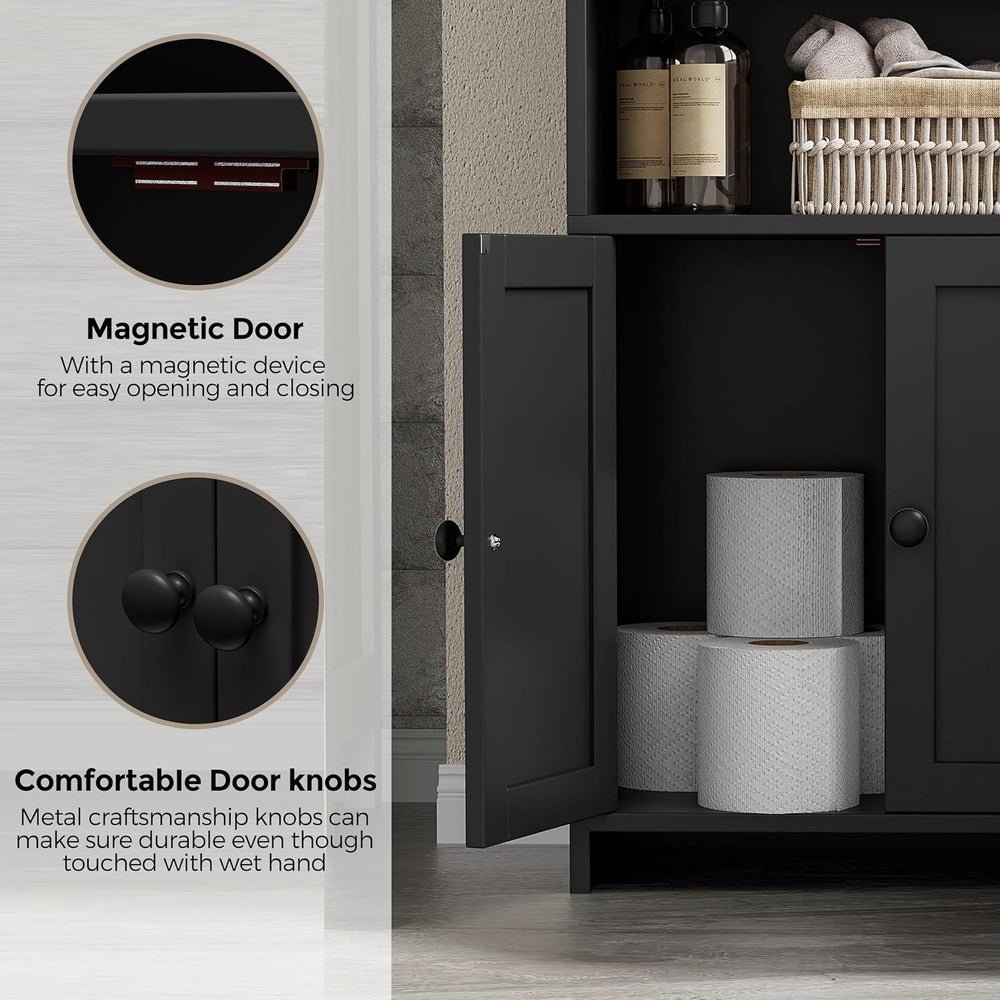 Homhedy Small Bathroom Storage Cabinet, Freestanding Toilet Paper Storage wit...