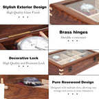Wooden Watch Box for Men & Women, Watch Organizer & Display Case, Premium Long-Lasting Watch Holder for Storage, Elegant Gift for Watch Collectors (Glass Top, 12 Slots)