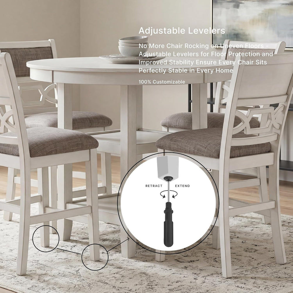 Signature Design by Ashley Round Dining Table Set for 4, Counter Height | 42-...