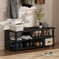 Furinno Turn-N-Tube Shoe Rack, 3-Tier Shoe Organizer, Compact Shoe Storage with Open Shelves, 15.5 x 41.1 x 15.8, for Closet Entryway, Office, Garage, Espresso/Black