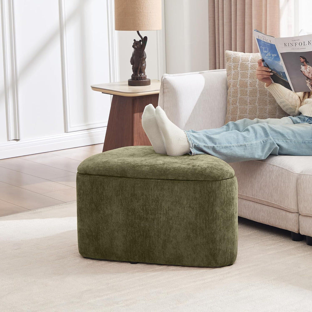 ONEVOG Storage Ottoman with Removable Lid, Modern Multifunctional Chenille Up...