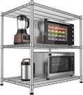 24"Depth Metal Wire Shelving Unit Storage Shelves Adjustable Kitchen shelf Microwave Stand Sturdy Steel Bakers Rack Standing Organizer 1650LBS for Commercial Pantry Garage Factory industrial warehouse