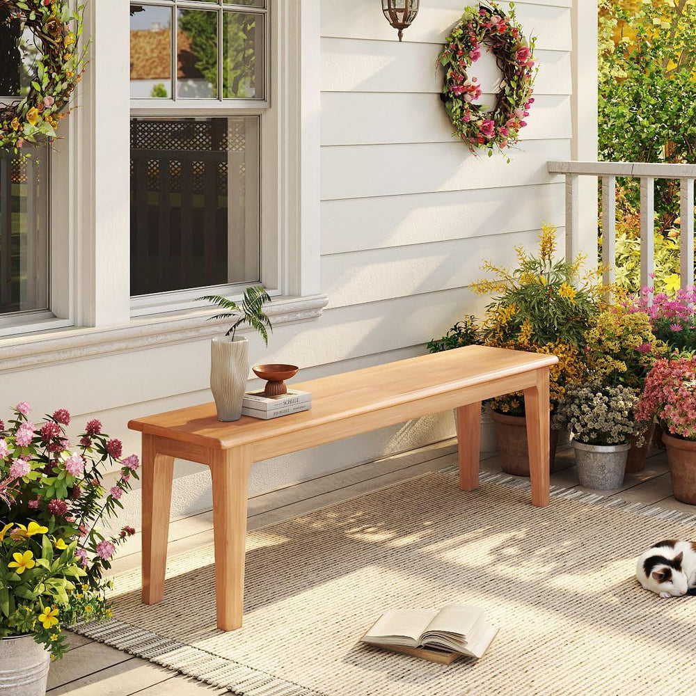Dining Bench 55.1" Wood Solid Oak Wooden Bed End/Entryway Bench for Bedr...