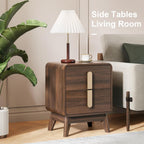 Nightstands Set of 2, Mid Century Modern Nightstand with Drawers, Bedside Tables with Solid Wood Legs, End Side Tables for Bedroom, Small Space,Walnut
