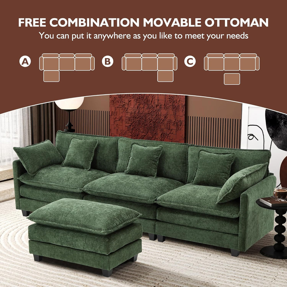 Ihanherry 111.4" L Shaped Modern Sofa Modular Sectional Cloud Couch with...