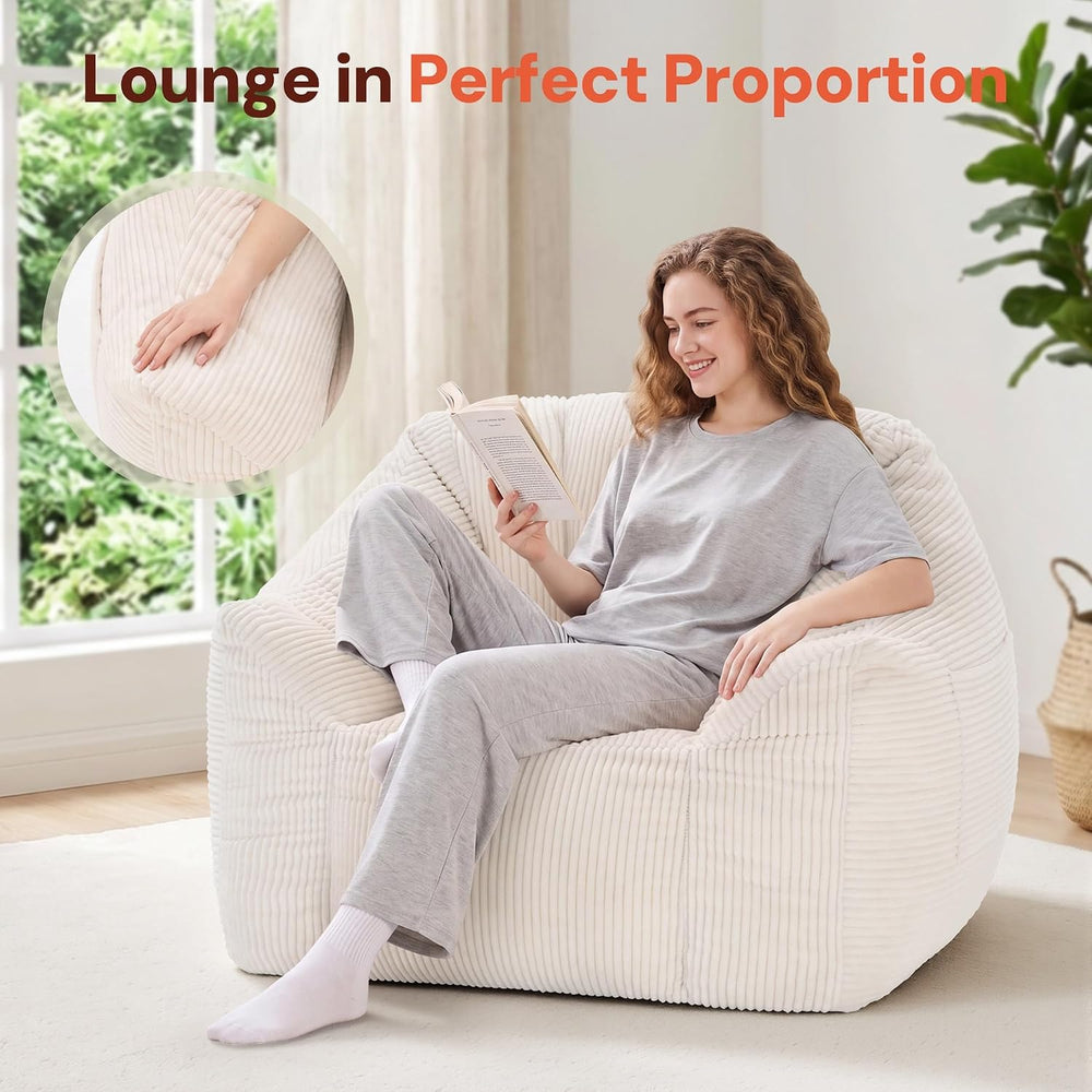 Korser Bean Bag Chair, Giant Bean Bag Chairs for Adults Teens, Comfy Floor Ch...