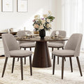 COLAMY Upholstered Dining Chairs Set of 4, Modern Kitchen Chairs with Back, Fabric Side Dining Room Chairs with Wood Legs for Kitchen Dining Room Restaurant, Camel
