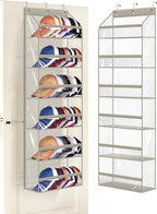 AOODA Clear Over the Door Hat Racks for Baseball Caps, Large Holds up to 72 Caps Hat Storage Organizer for Closet Wall, Deep Pockets Hanging Snapback Holder Shelves with 3 Hooks, Grey