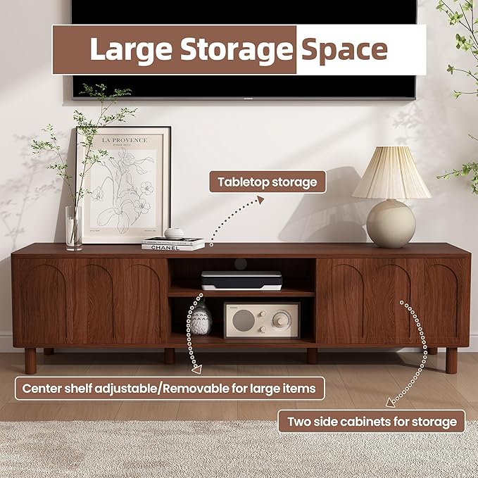 TV Stand for TVs up to 70'', Entertainment Center with Large Storage ...