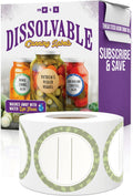 Canning Labels Dissolvable Stickers for Mason Jars and More (2" Round 200/roll) Canning Supplies Washes Off in Seconds Like Magic - Jar Labels Homemade Jam, Jelly, and More (Artichoke)