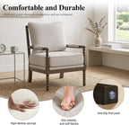 DUHOME Chenille Fabric Spindle Accent Chair Set of 2,Bobbin Chair with High Resilience Spring Cushion and Armrest Pads, Leisure Armchair for Living Room Bedroom Farmhouse Home Office Belcony