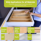Bamboo Drawer Organizer Adjustable and Expandable - Ideal Drawer Dividers for Kitchen, Dresser, Bedroom and Bathroom - Expandable Drawer Organizer Set of 4 - Water-Resistant Finish