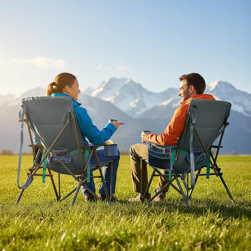 Timber Ridge Oversized Camping Chair with Lumbar Support, Portable Folding Ch...
