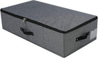 AMJ 29.5"*15"*7", Rigid Under Bed Garment Storage Bins, Folding & Washable, Soft Zip Lid, Black Gray