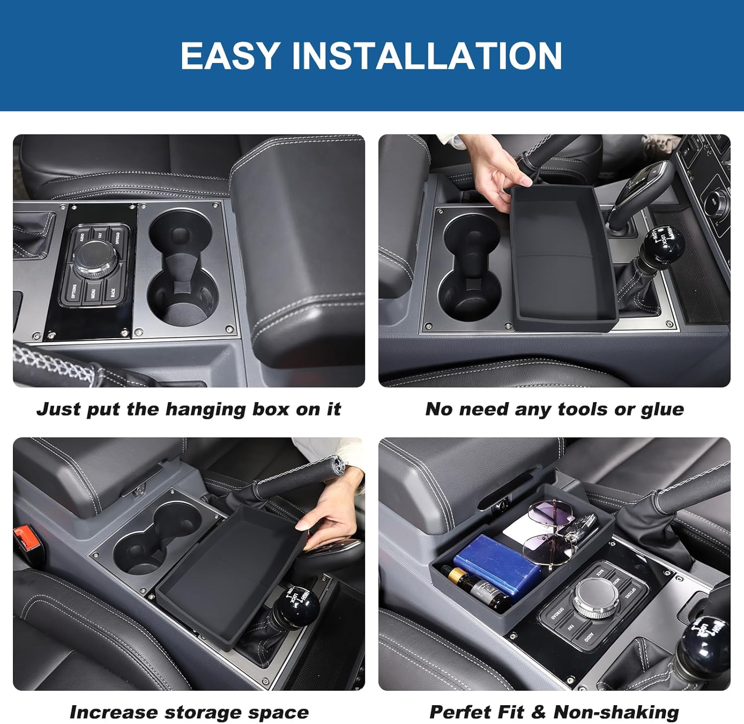 Center Console Organizer Compatible with INEOS Grenadier 2020-2024, Armrest Box Front Storage Box ABS Material Insert Tray Accessories