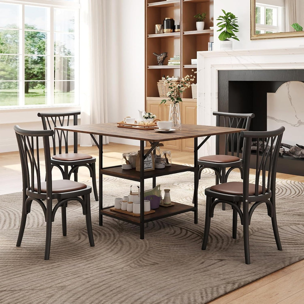 Giantex 47-inches Dining Table for 4-6, Rectangular Kitchen Table with 2 Open...