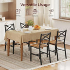 Dining Chair Set of 4, Rustic Wooden Kitchen Chairs with Backrest, Farmhouse Dining Chairs for Kitchen, Industrial Style Chair with Metal Frame, Easy Assembly, Rustic Brown TBHR1001S4