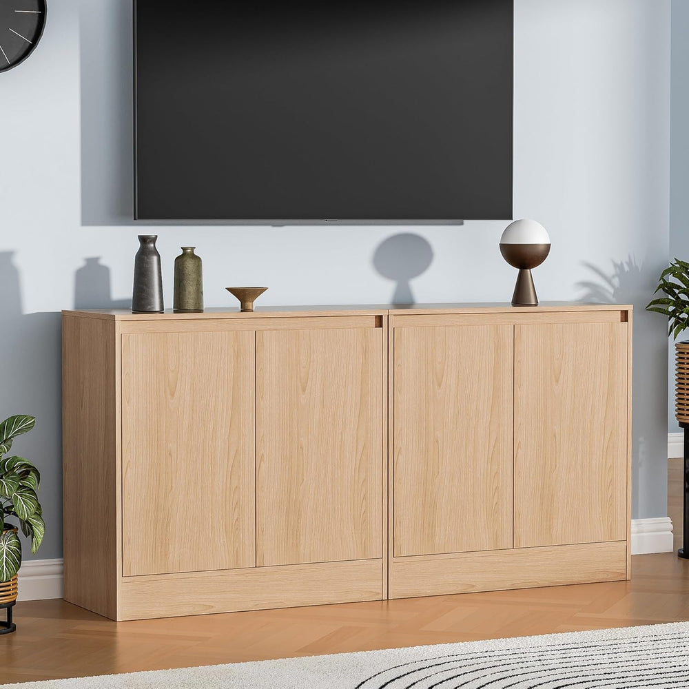 Housoul Buffet Cabinet with Storage, Coffee Bar Cabinet with 2 Doors and Adju...