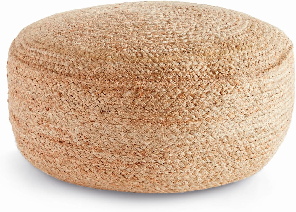 Napa Home & Garden Jute Round Pouf - Natural Jute & Foam Cotton - Fir...