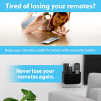 TotalMount Hole-Free Remote Holder – Eliminates Need to Drill Holes in Your Wall (Premium Black Holder for 2 or 3 Remotes)