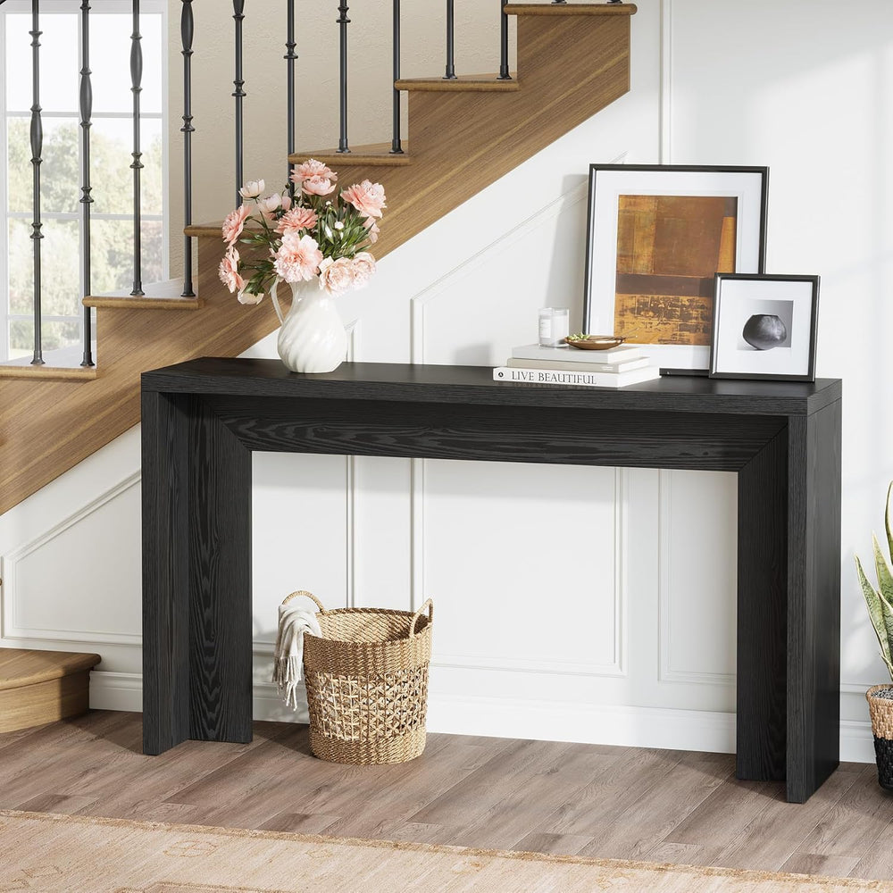 Tribesigns 55-Inch Farmhouse Console Table, Wooden Couch Table Behind Sofa wi...