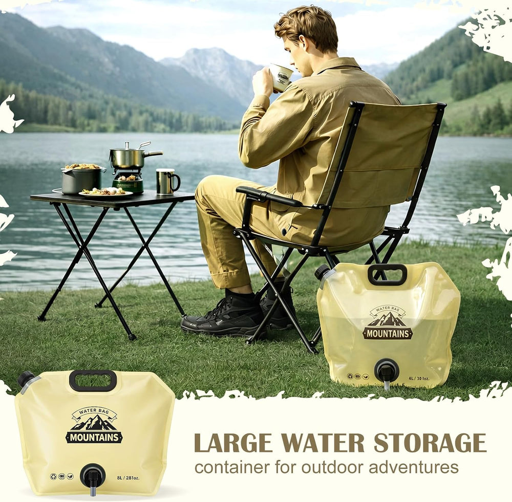 LemonRoad 8 Pack Collapsible Water Container 2.1 Gallon 8L Foldable Water Sto...