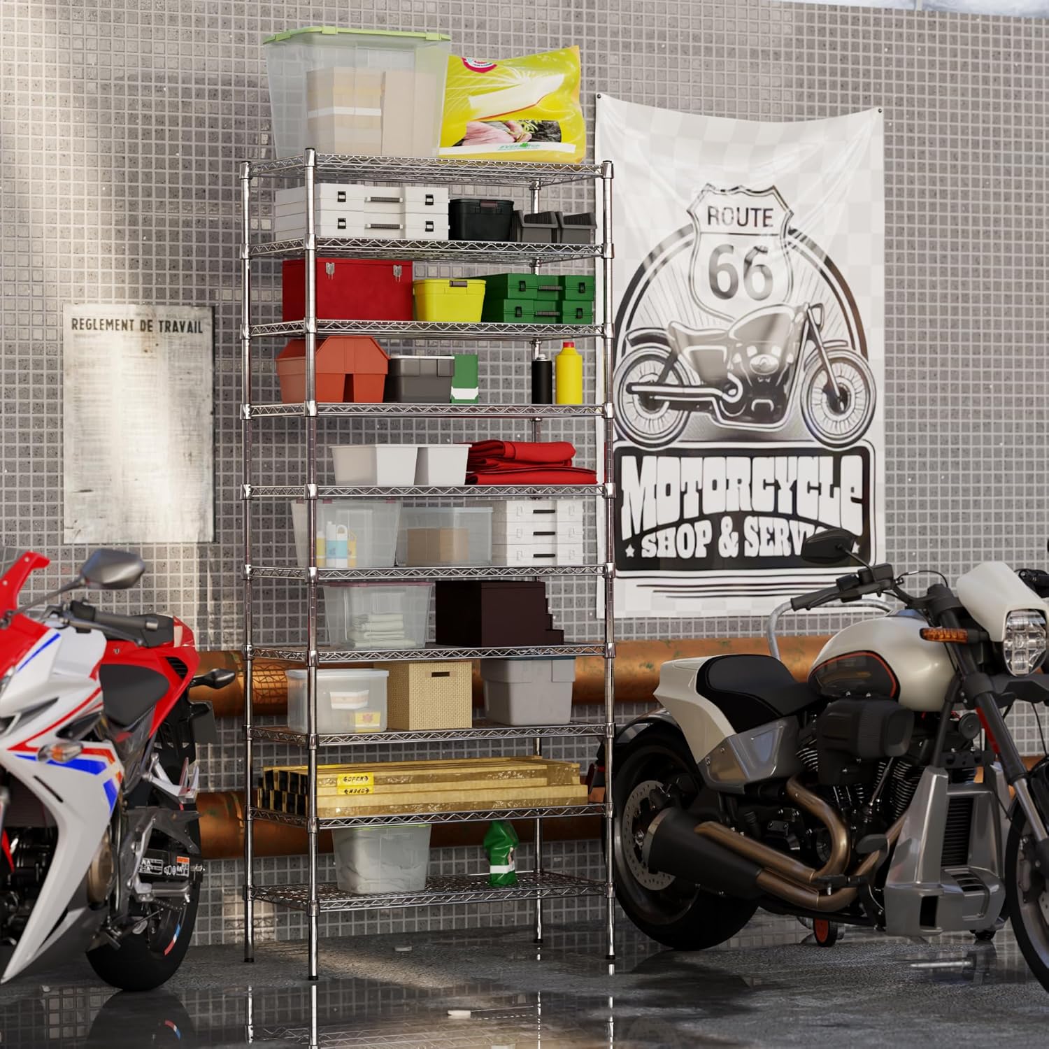 18" Deep x 36" Wide x 86" Height Wire Shelving Kit | 10-Tier | NSF Commercial Storage Rack Unit