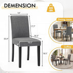 LSSPAID Dining Chairs Set of 6, Modern Stylish Fabric Upholstered Parson Chair, Dining Room Chairs with Solid Wood Legs for Kitchen Living Room, Grey