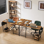 Sweetcrispy L Shaped Desk - Computer Corner Gaming PC Table with CPU Stand Side Bag for Home Office Dorm Sturdy Writing Workstation