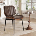 Dining Chair, Mid Century Modern Dining Room Chairs, Upholstered Faux Leather Kitchen Chairs with Walnut Bentwood Back and Metal Legs for Kitchen Dining Room Living Room, Coffee