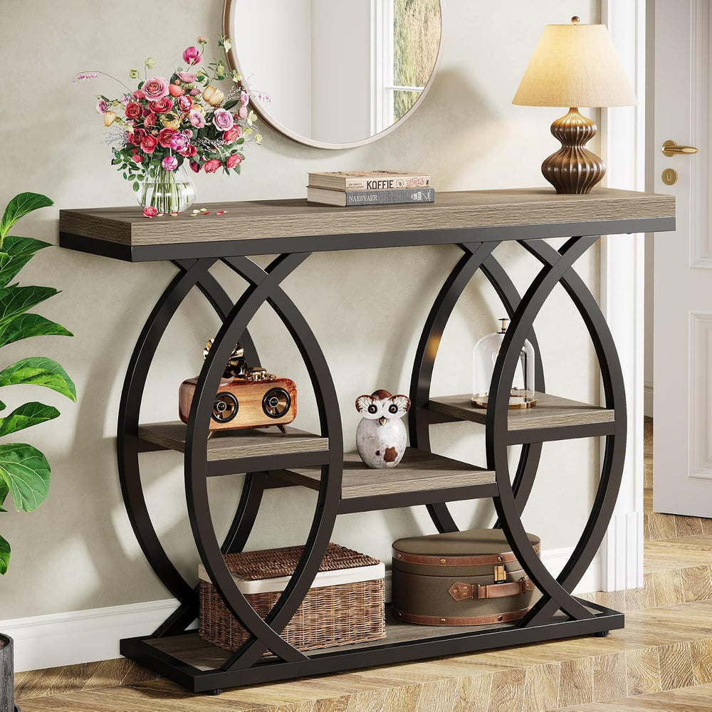 Tribesigns 39.4" Console Table, 4-Tier Sofa Table, Accent Tables, Grey |...