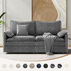 Vesgantti 74" Loveseat Sofa for Living Room, Comfy Cloud Couch Deep Seat Chenille Modern 2 Seater Small Sofa with Armrest Pillow, Easy Assembly for Small Spaces, Gray