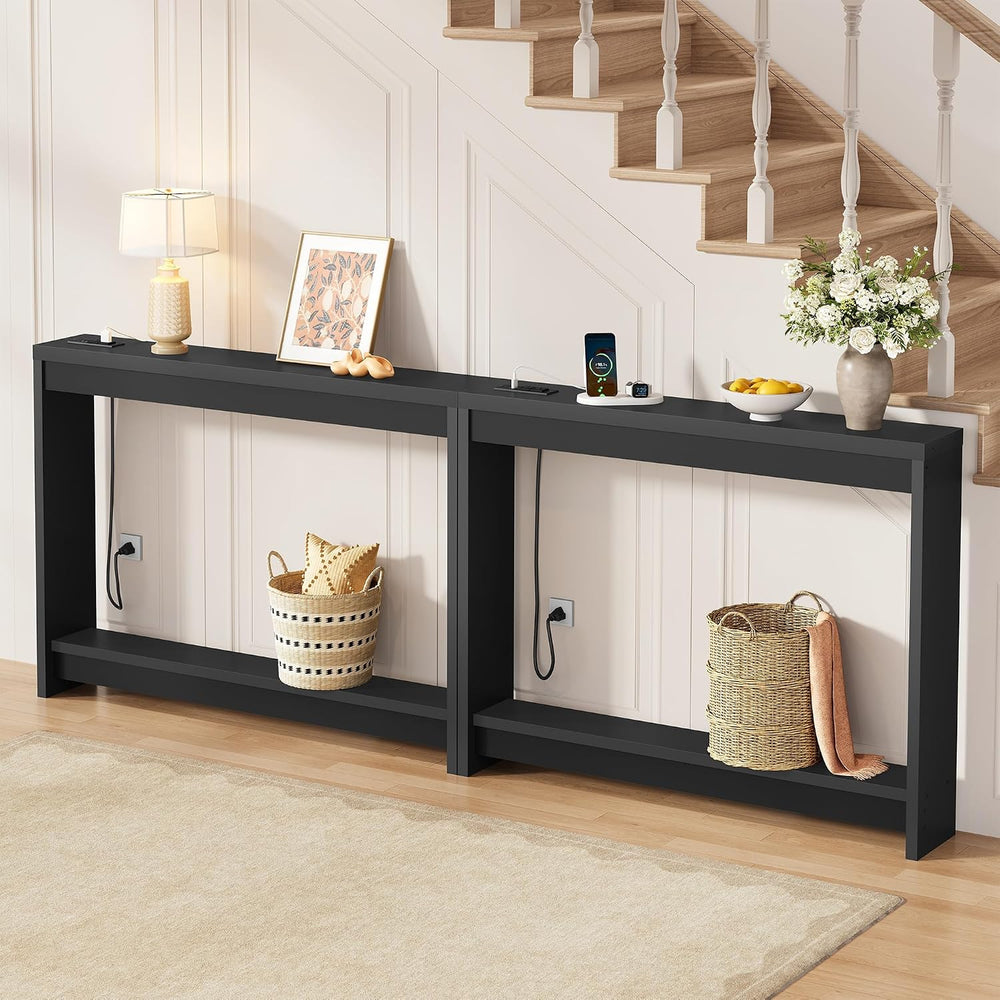 FAVOOSTY 39.4" Sofa Table Behind Couch Table Skinny Narrow Console Table...