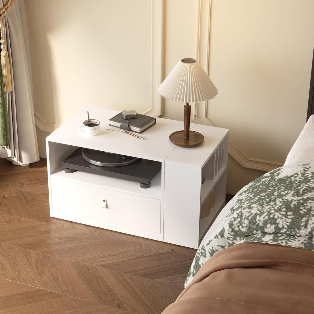 Nightstand, End Table with Drawers Storage, Wooden Night Stand for Living Roo...
