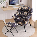 Tiita Lazy Chair with Ottoman, Modern Large Accent Lounge Chair, Leisure Sofa Armchair with Ottoman, Reading Chair with Footrest for Bedroom, Living Room, Dorm Rooms, Garden and Courtyard