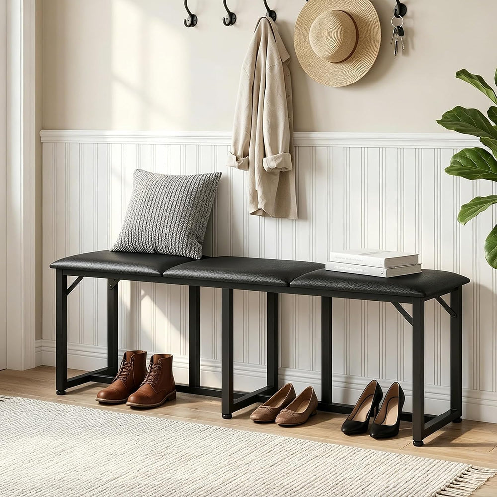 MAHANCRIS Dining Bench, 47.2 Inch Dining Room Bench | Entryway Bench with Met...
