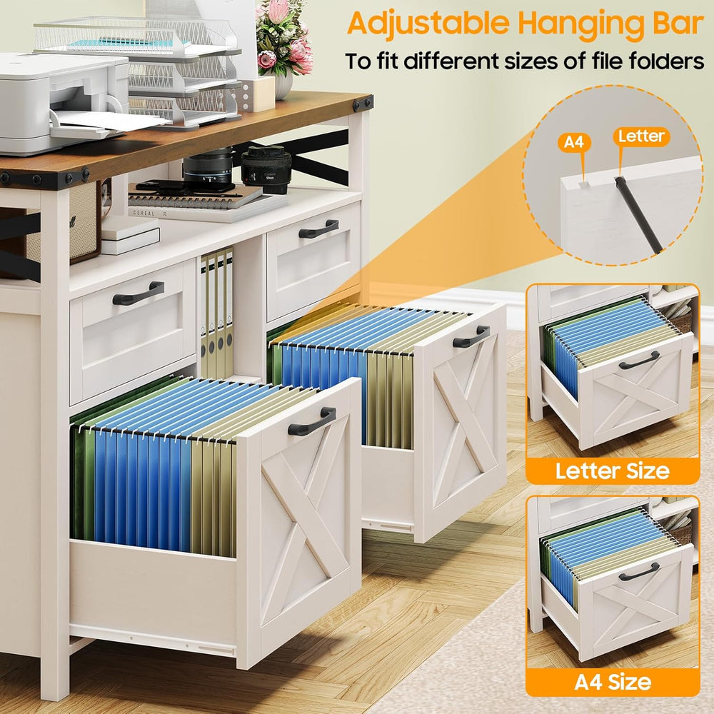 Halitaa Filing Organization Storage Cabinets 4 Drawer with Adjustable Shelf, ...
