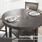 Signature Design by Ashley Wrenning Classic Upholstered Counter Height Dining Table and 4 Bar Stools with Storage, Set of 5, Gray & Light Gray