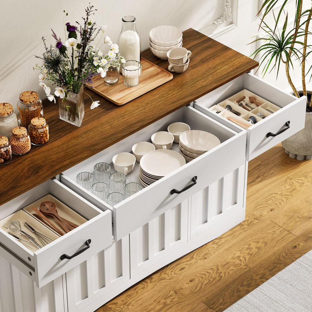 Gizoon Sideboard Buffet Cabinet with Storage, Modern Kitchen Sideboard and Co...