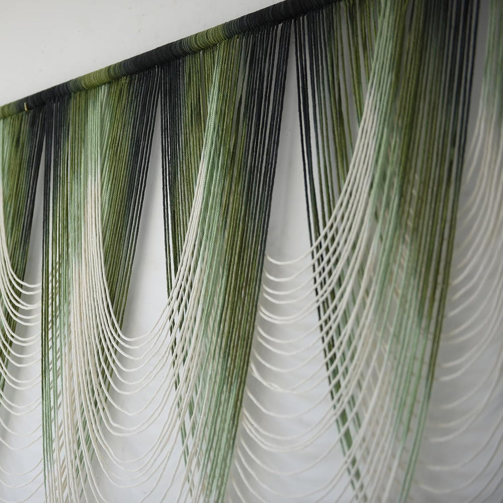 Macrame Wall Hanging Dip-Dyed Green Fiber Art Boho Wall Decor 57" W*41&q...