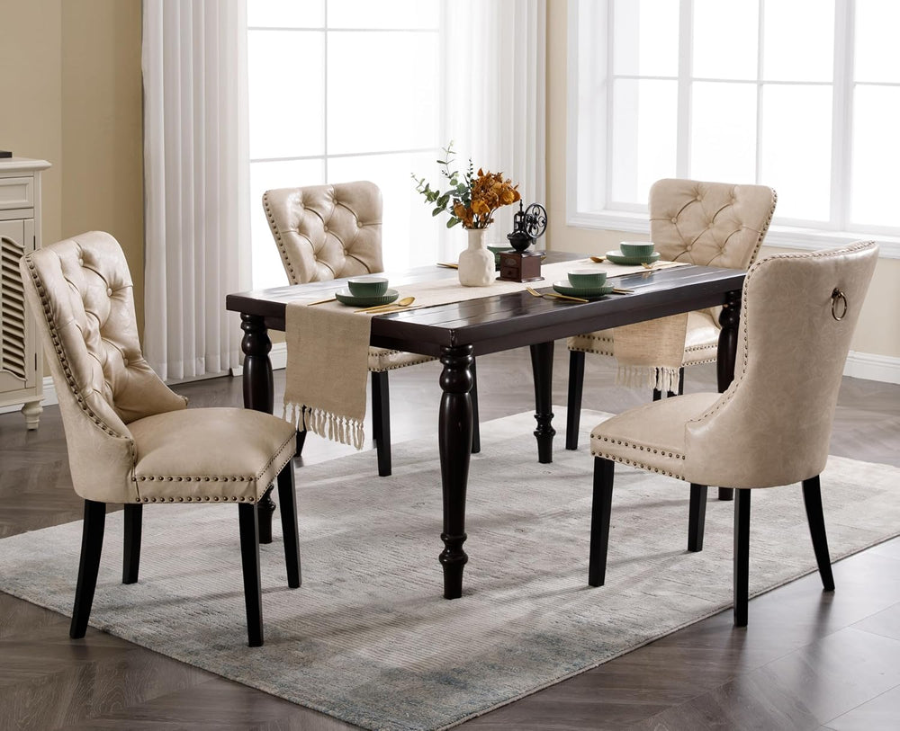 EALSON Modern Dining Chairs Set of 8 Mid Century Leather Dining Room Chairs w...