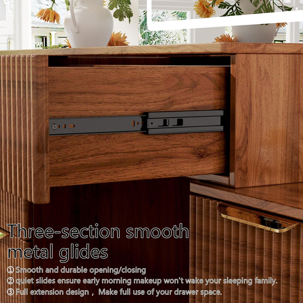 Chrangmay Modern Vanity Desk with 31.5" Mirror and Lights,Makeup Vanity ...